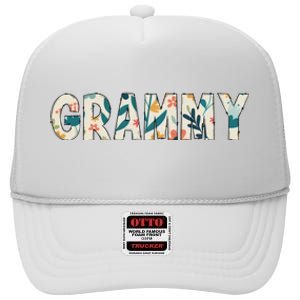 Grammy Floral High Crown Mesh Back Trucker Hat