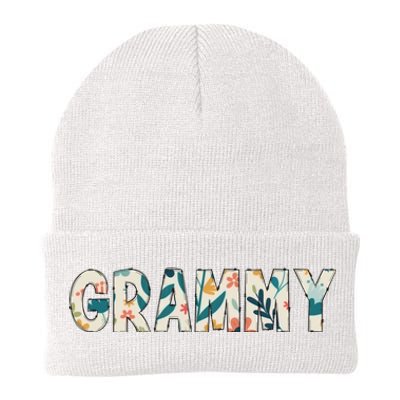 Grammy Floral Knit Cap Winter Beanie