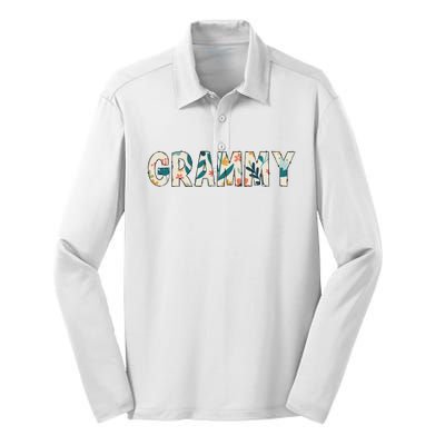 Grammy Floral Silk Touch Performance Long Sleeve Polo