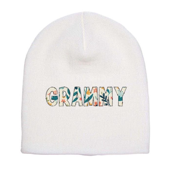 Grammy Floral Short Acrylic Beanie