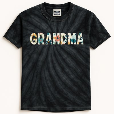 Grandma Floral Kids Tie-Dye T-Shirt