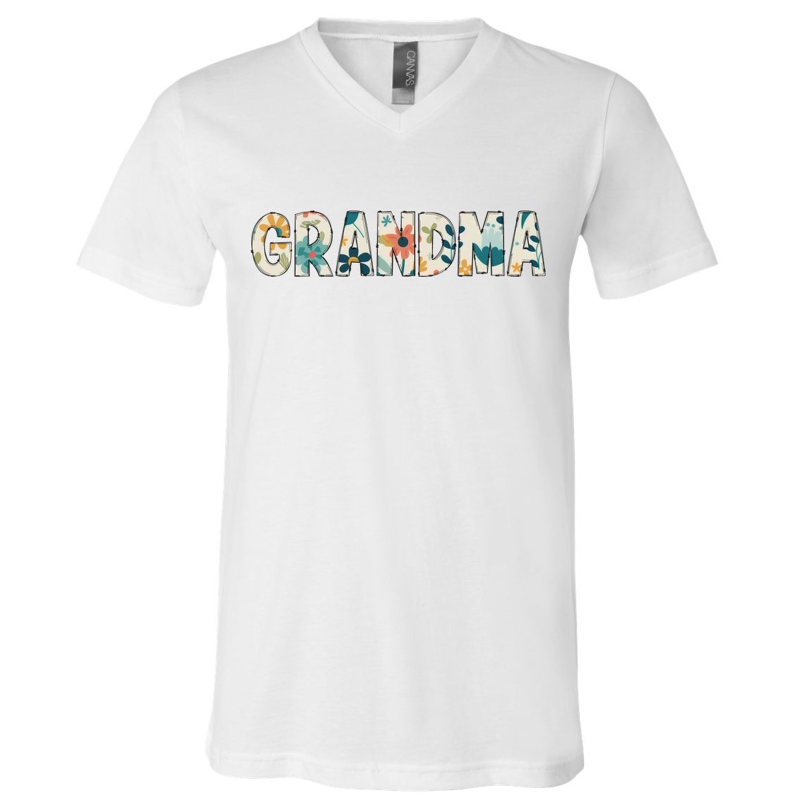 Grandma Floral V-Neck T-Shirt