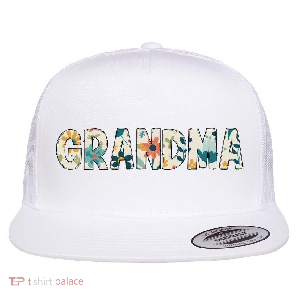 Grandma Floral Flatbill Hat