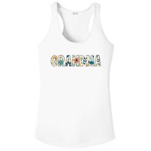 Grandma Floral Ladies PosiCharge Competitor Racerback Tank