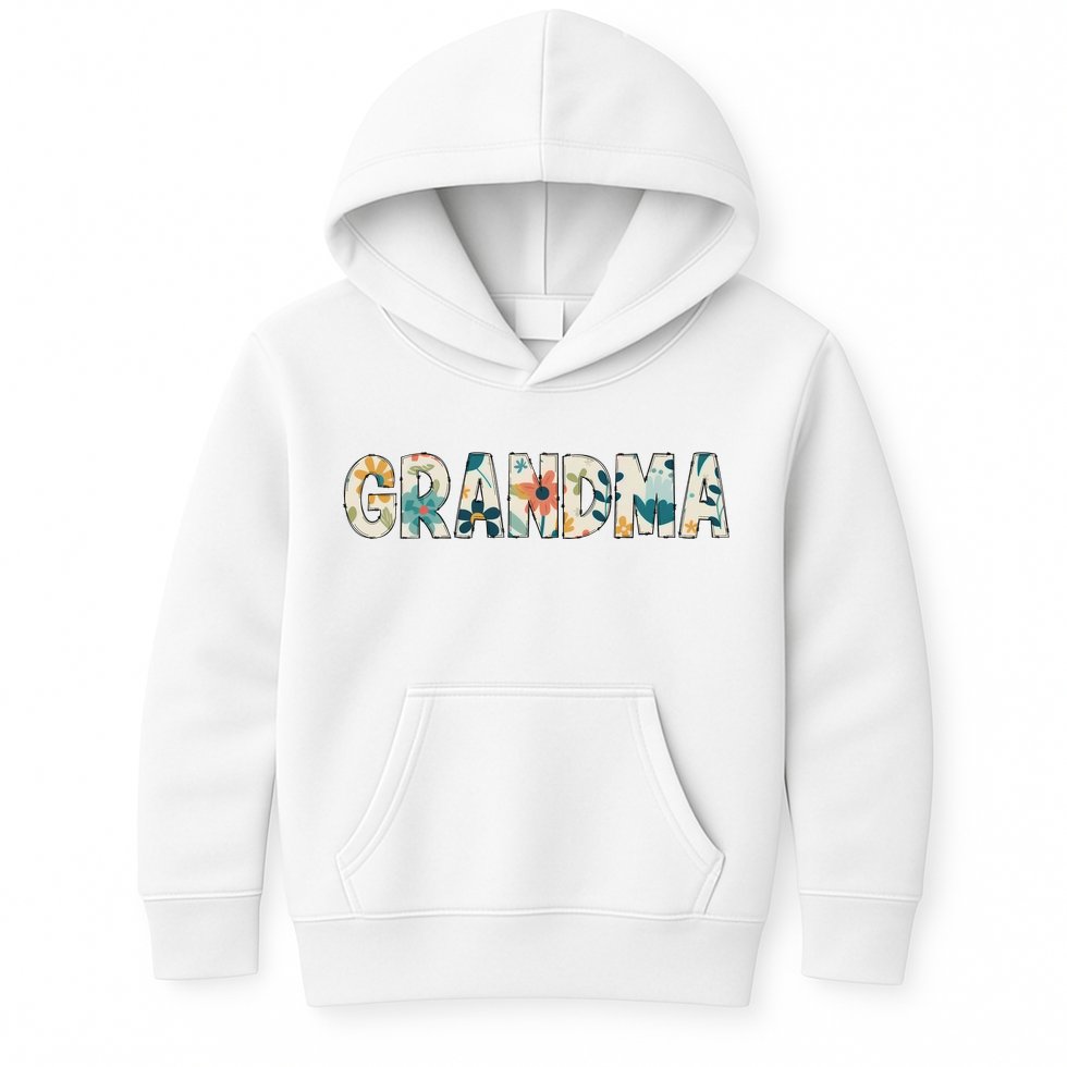 Grandma Floral Kids Hoodie