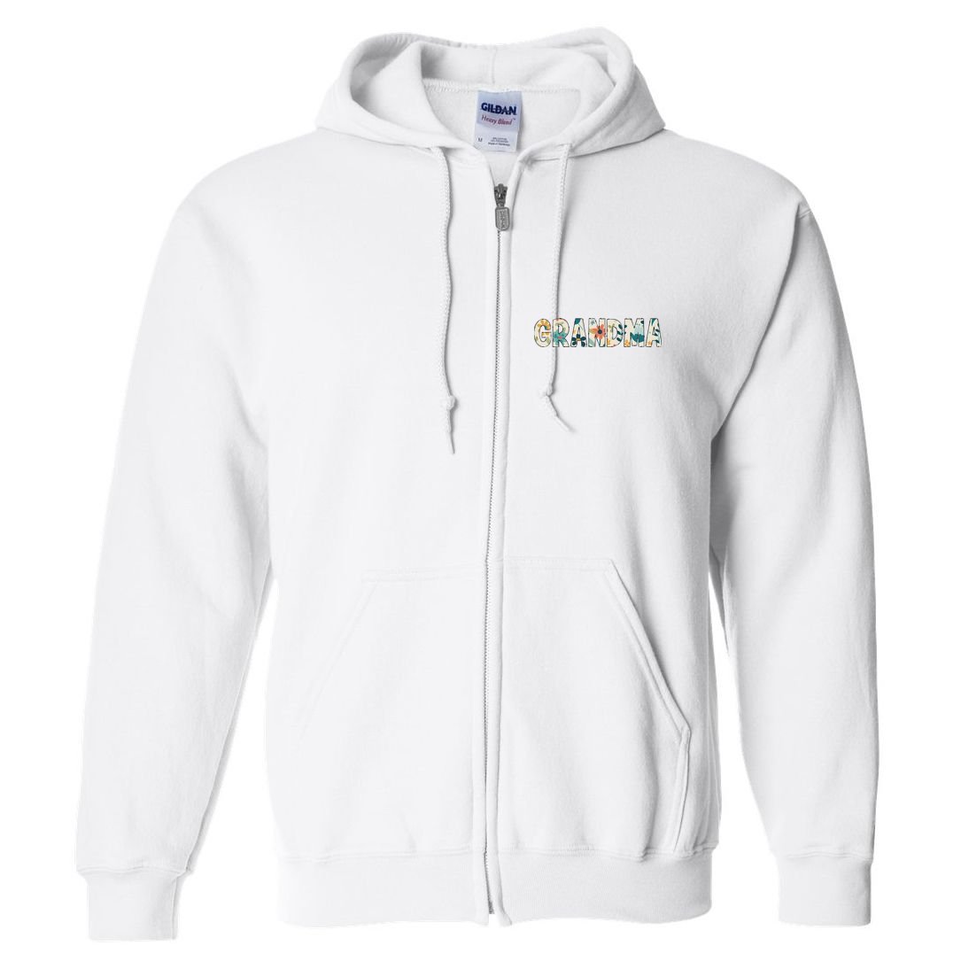 Grandma Floral Full Zip Hoodie
