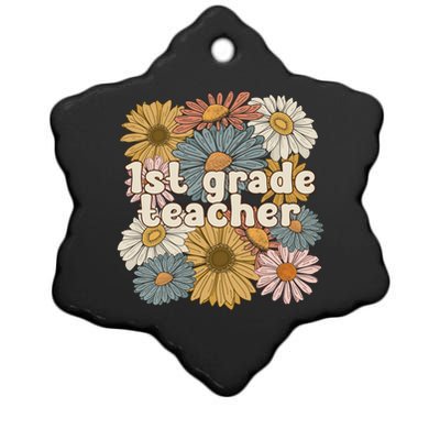 Groovy First Grade Teacher 1St Grade Teacher Gift Ceramic Star Ornament