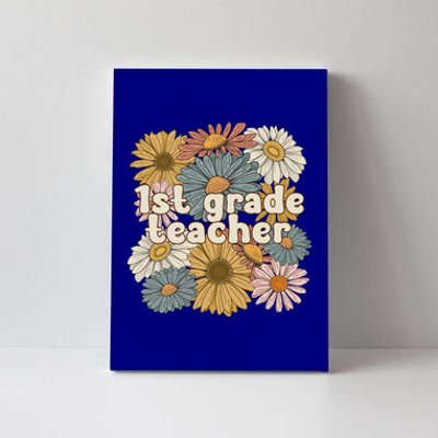 Groovy First Grade Teacher 1St Grade Teacher Gift Canvas