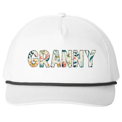 Granny Floral Snapback Five-Panel Rope Hat