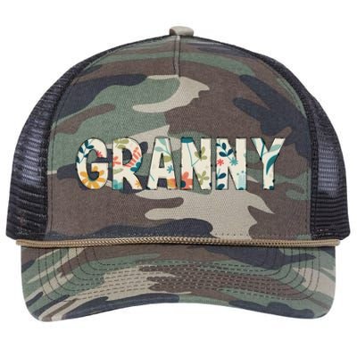 Granny Floral Retro Rope Trucker Hat Cap