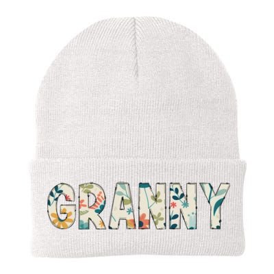 Granny Floral Knit Cap Winter Beanie