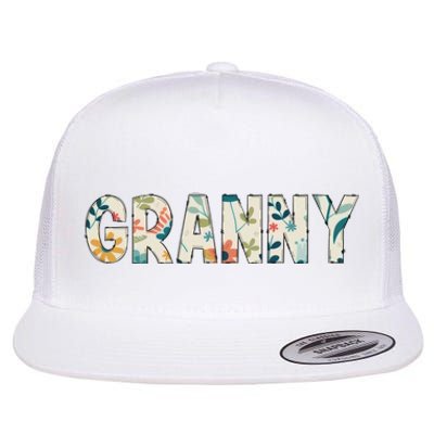 Granny Floral Flat Bill Trucker Hat