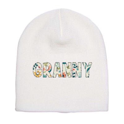 Granny Floral Short Acrylic Beanie