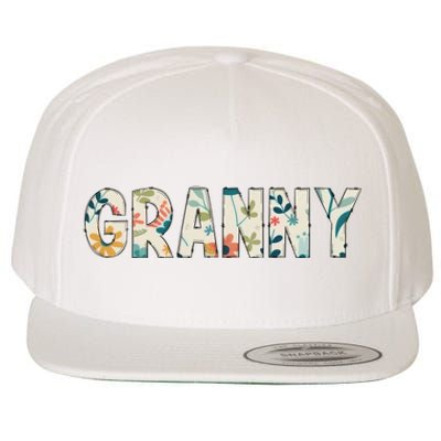 Granny Floral Wool Snapback Cap