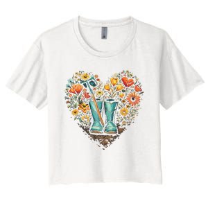 Gardening Funny Gardener Women Garden Lover Plant Women's Crop Top Tee