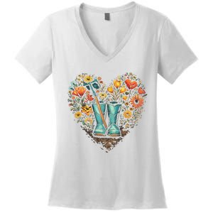 Gardening Funny Gardener Women Garden Lover Plant Women's V-Neck T-Shirt