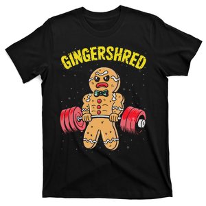 Gingershred Funny Gingerbread Man Gym Bodybuilding Christmas T-Shirt