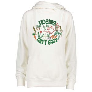 Gardening Funny Garden Hoeing Aint Easy Womens Funnel Neck Pullover Hood