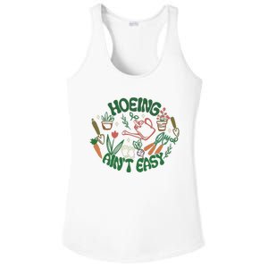 Gardening Funny Garden Hoeing Aint Easy Ladies PosiCharge Competitor Racerback Tank