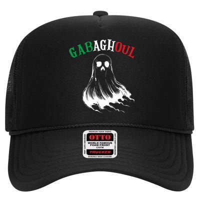 Gabaghoul Funny Gabagool Italian Flag Halloween High Crown Mesh Back Trucker Hat