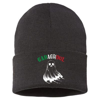 Gabaghoul Funny Gabagool Italian Flag Halloween Sustainable Knit Beanie