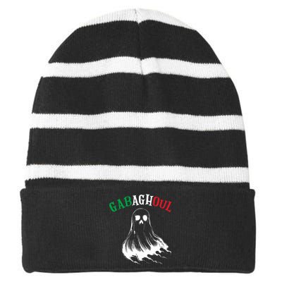 Gabaghoul Funny Gabagool Italian Flag Halloween Striped Beanie with Solid Band