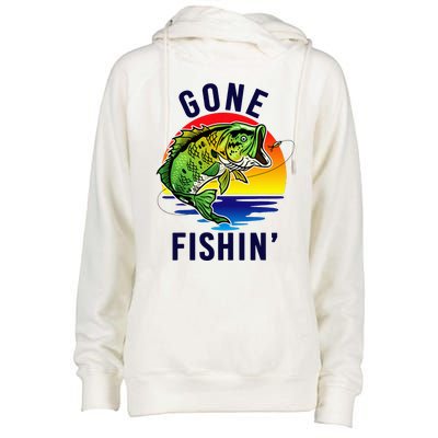 Gone Fishing Womens Funnel Neck Pullover Hood