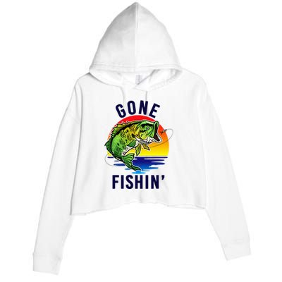 Gone Fishing Crop Fleece Hoodie