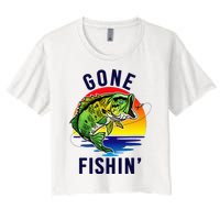 Gone Fishing Women's Crop Top Tee