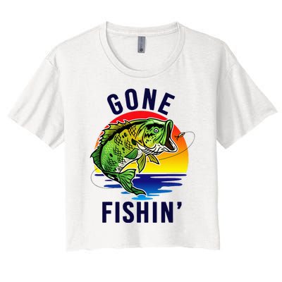 Gone Fishing Women's Crop Top Tee