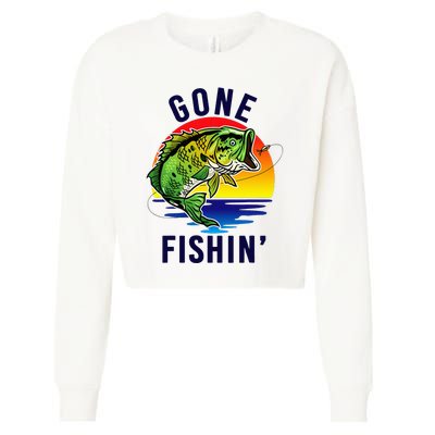 Gone Fishing Cropped Pullover Crew