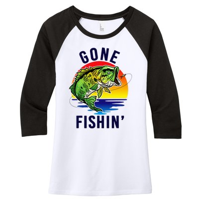 Gone Fishing Women's Tri-Blend 3/4-Sleeve Raglan Shirt