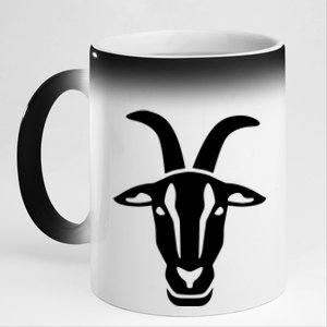 Goat Face 11oz Black Color Changing Mug