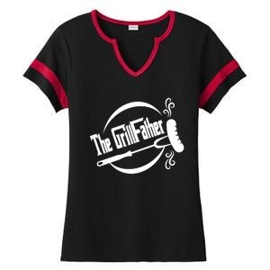 Grill Father , Grill , Bbq Party Ladies Halftime Notch Neck Tee