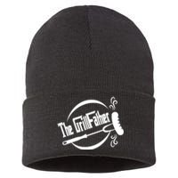 Grill Father , Grill , Bbq Party Sustainable Knit Beanie