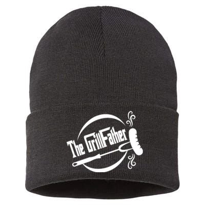 Grill Father , Grill , Bbq Party Sustainable Knit Beanie