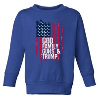 God Family Guns And Trump Gift Great Gift Toddler Sweatshirt