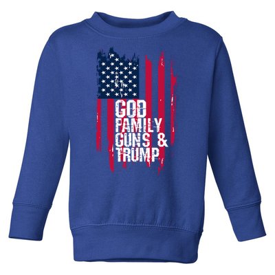 God Family Guns And Trump Gift Great Gift Toddler Sweatshirt