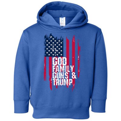 God Family Guns And Trump Gift Great Gift Toddler Hoodie