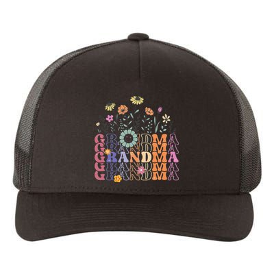 Grandma Flowers Groovy Retro Hippie Wildflower Yupoong Adult 5-Panel Trucker Hat