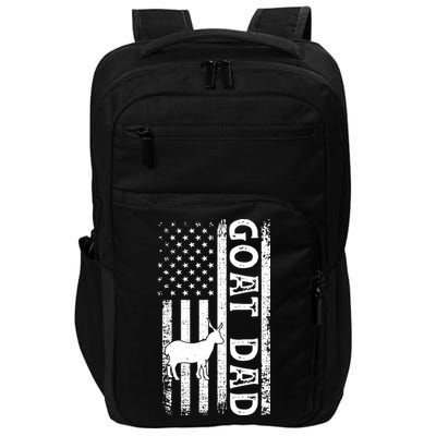 Goat Farmer Gift American Flag Goat Dad Funny Impact Tech Backpack