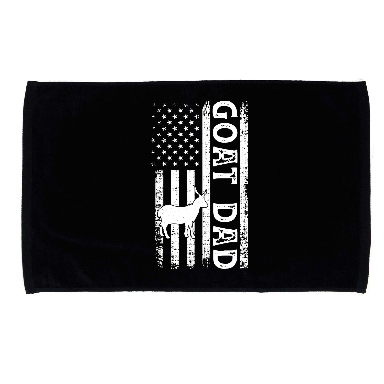 Goat Farmer Gift American Flag Goat Dad Funny Microfiber Hand Towel