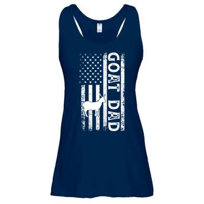Goat Farmer Gift American Flag Goat Dad Funny Ladies Essential Flowy Tank