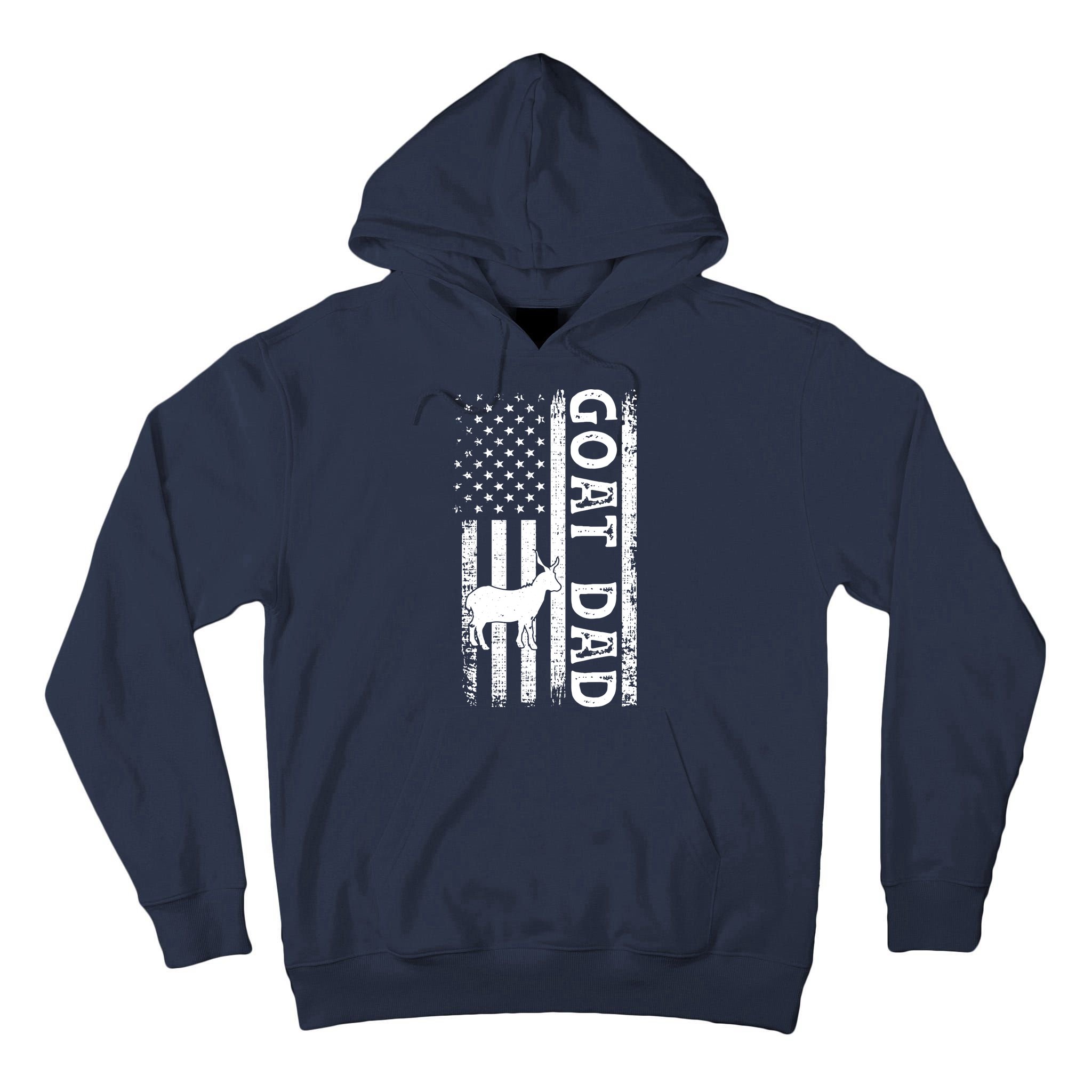 Goat Farmer Gift American Flag Goat Dad Funny Tall Hoodie