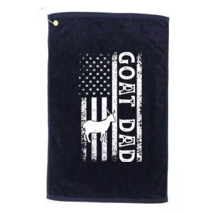 Goat Farmer Gift American Flag Goat Dad Funny Platinum Collection Golf Towel