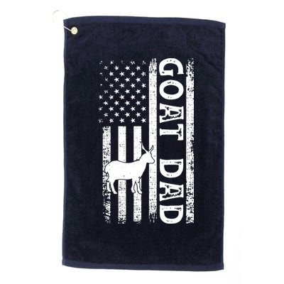 Goat Farmer Gift American Flag Goat Dad Funny Golf Towel