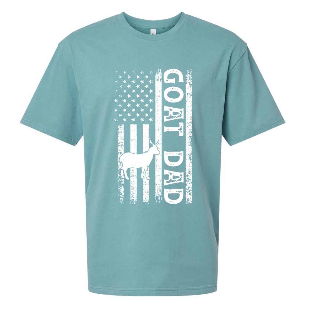 Goat Farmer Gift American Flag Goat Dad Funny Sueded Cloud Jersey T-Shirt