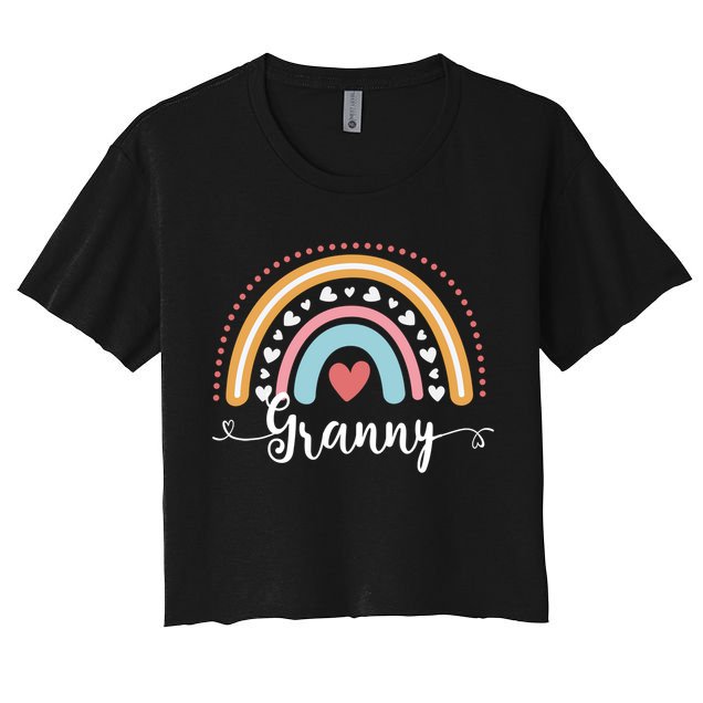Grandma Funny Gift For Grandma Cute Granny Rainbow Mothers Day Gift Crop Top