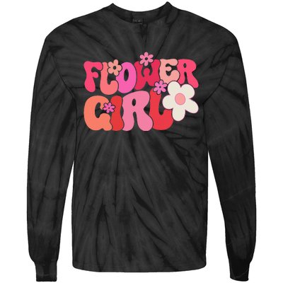 Groovy Flower Girl A Bridesmaid Proposal Flower Tie-Dye Long Sleeve Shirt