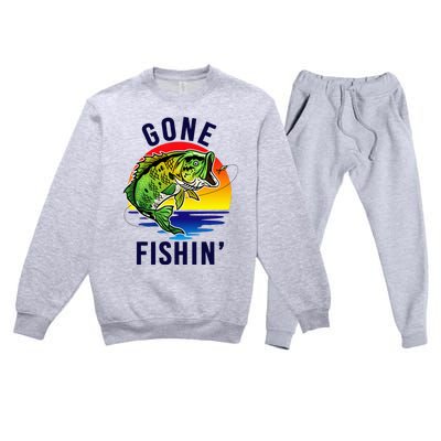 Gone Fishing Premium Crewneck Sweatsuit Set